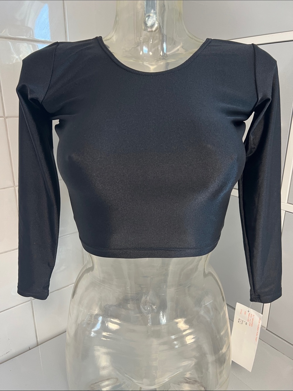 Shimmery Spandex Y2K Dance Crop Top P NWT